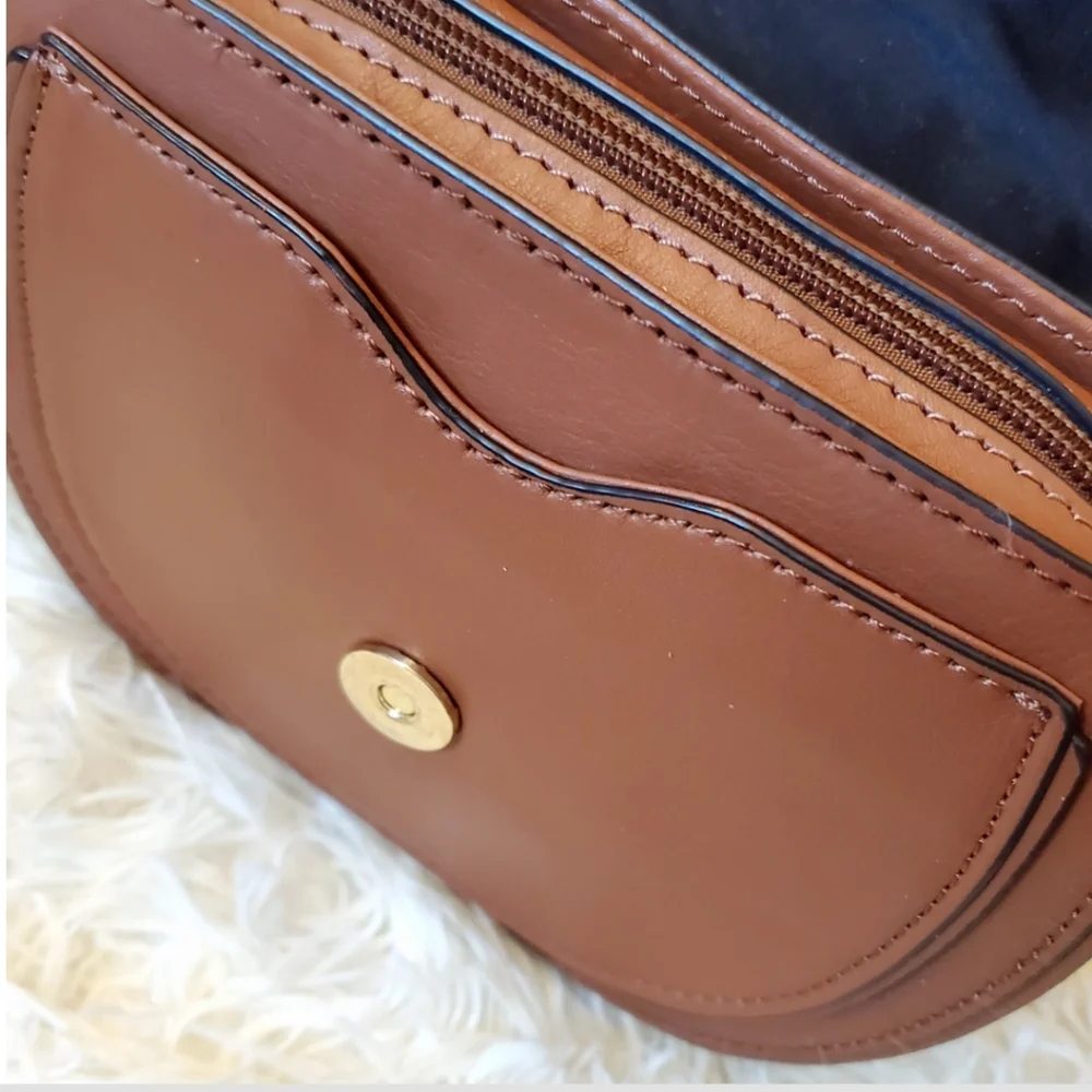 REBECCA MINKOFF MINI SUEDE & LEATHER SATCHEL - Picture 7 of 15